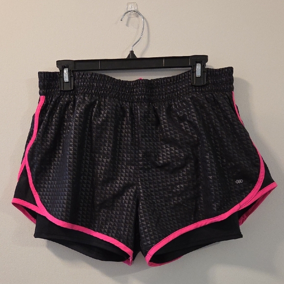 Leg3Nd Pants - Leg3nd Black and Pink Women's Athletic Shorts. Womens Size Large